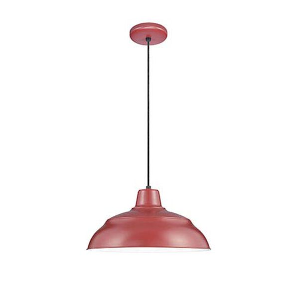 R Series Satin Red 14-Inch Warehouse Cord Hung Outdoor Pendant, image 1