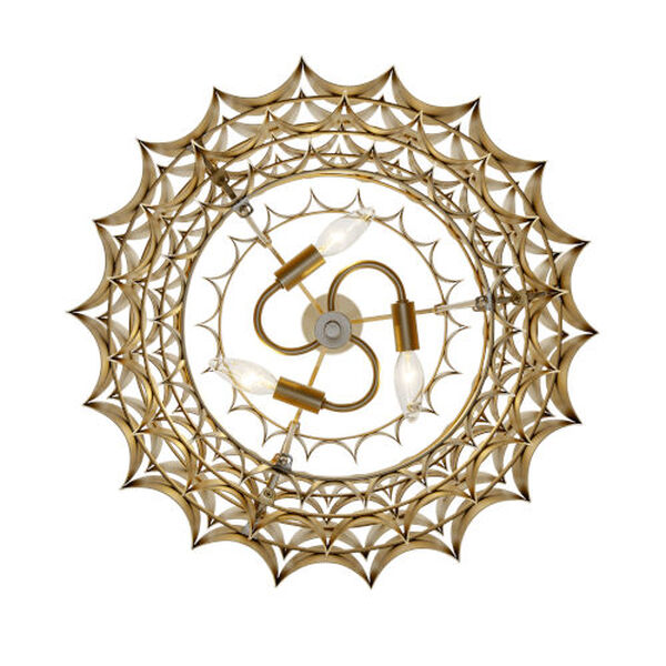 Swoon Antique Gold Three-Light Pendant, image 3