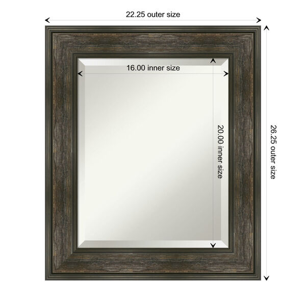 Rail Brown 22W X 26H-Inch Bathroom Vanity Wall Mirror, image 6