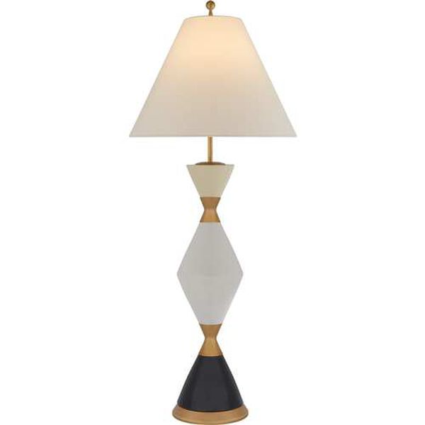 Yates Extra Large Table Lamp in Oatmeal with Linen Shade by Richard Mishaan, image 1