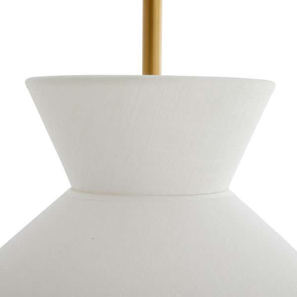 White Linen and Natural Rattan One-Light Malena Pendant, image 5