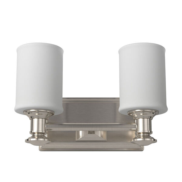 Harbour Point Brushed Nickel Two Light Bath Fixture, image 2