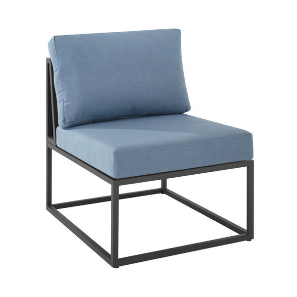 Trinidad Blue and Black Outdoor Side Chair, image 4