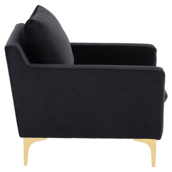 Anders Matte Black and Gold Occasional Chair, image 3