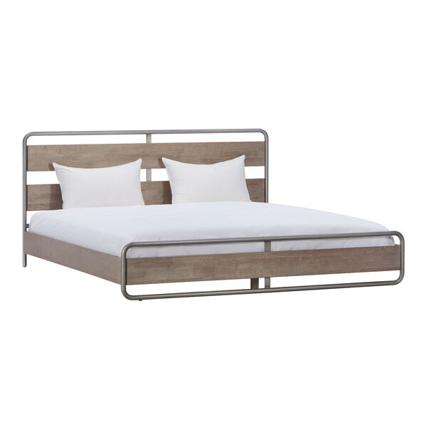 Nicollet Cerused Oak and Silver Bed, image 1