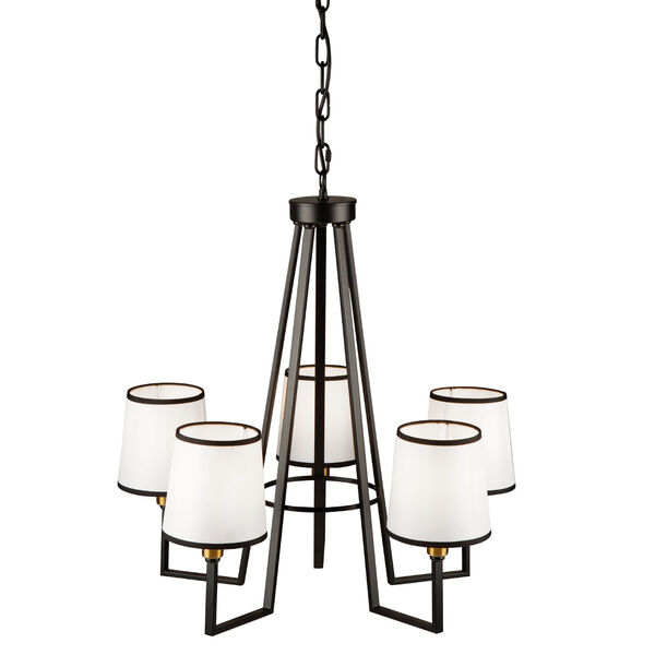 Coco Gold and Black Five-Light Chandelier, image 5