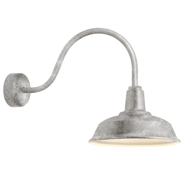 Heavy Duty Galvanized One-Light 14-Inch Outdoor Wall Sconce with 23-Inch Arm, image 1