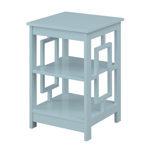 Town Square Sea Foam End Table with Shelves, image 3