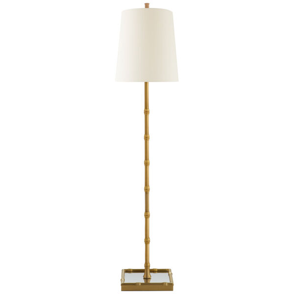 Grenol Buffet Lamp in Hand-Rubbed Antique Brass with Natural Percale Shade by Studio VC, image 1