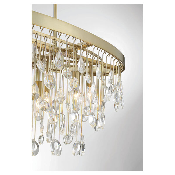 Livorno Noble Brass Eight-Light Linear Chandelier, image 6