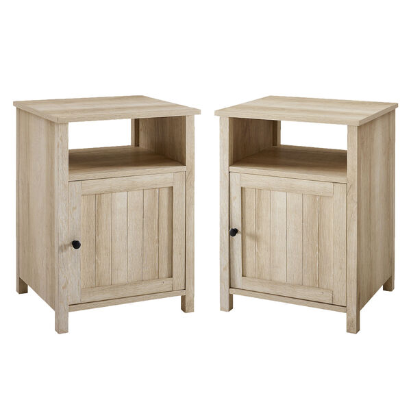 Craig White Oak Grooved Door Side Table, Set of Two, image 3