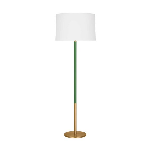 Monroe Burnished Brass Green One-Light Floor Lamp, image 1