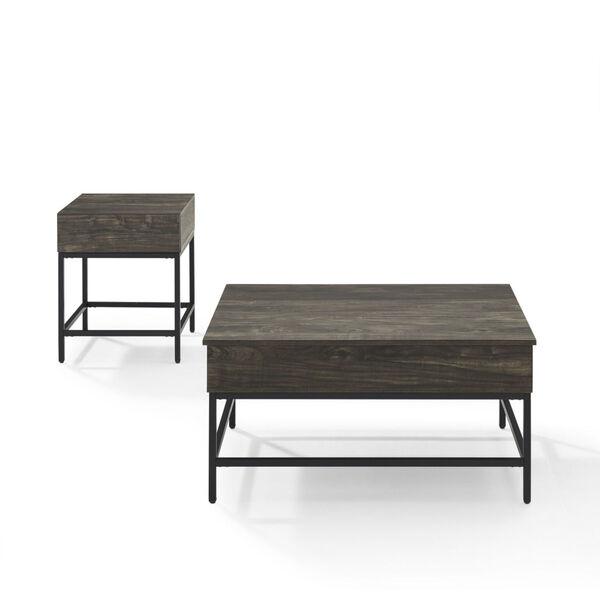 Jacobsen Brown Ash and Matte Black Two-Piece Coffee Table Set, image 2