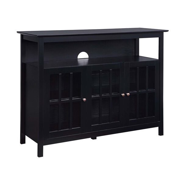 Big Sur Black 48-Inch TV Stand with Storage Cabinets and Shelf, image 1