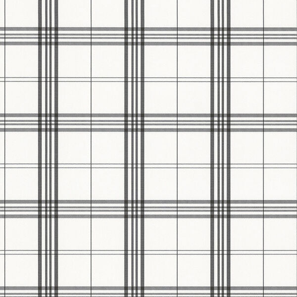 Kitchen Plaid Black and White Wallpaper - SAMPLE SWATCH ONLY, image 1