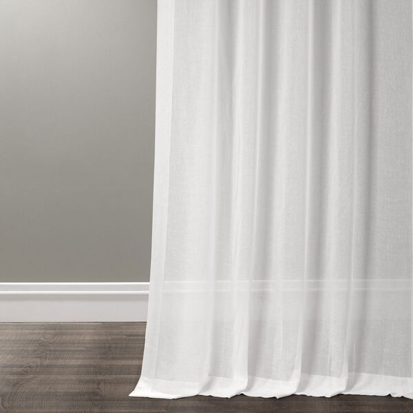 White Orchid Faux Linen Sheer Single Panel Curtain 50 x 108, image 4