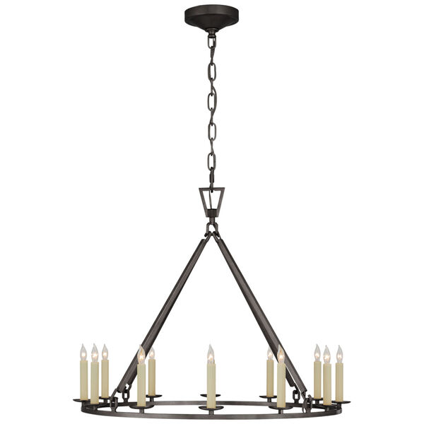 Darlana Medium Single Ring Chandelier in Aged Iron by Chapman  and  Myers, image 1