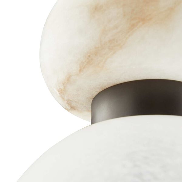 Rosemont Matte Swirl Glass White Alabaster English Bronze One-Light  Pendant, image 5