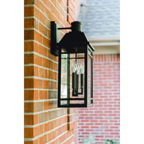 Braden Black Three-Light Outdoor Wall Lantern, image 2