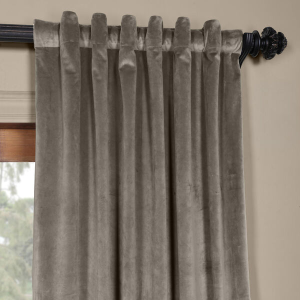 Grey 120 x 50 In. Plush Velvet Curtain Single Panel, image 4