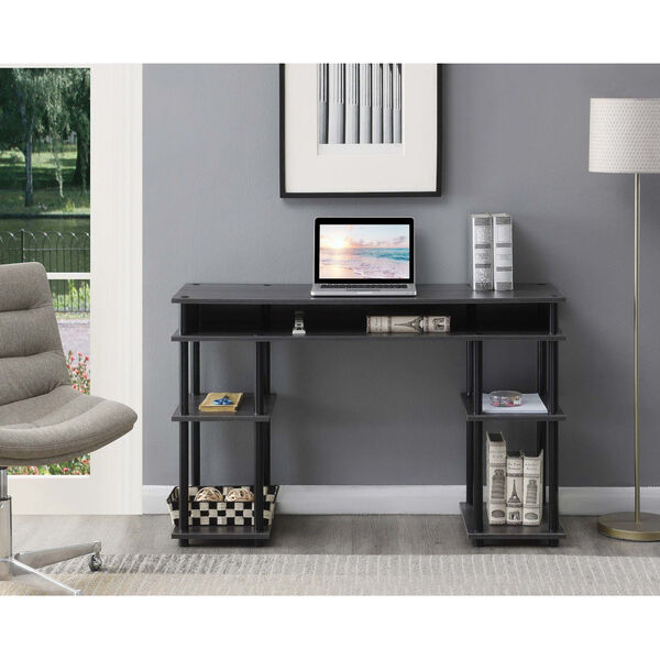 Designs2Go Charcoal Gray and Black Student Desk, image 2