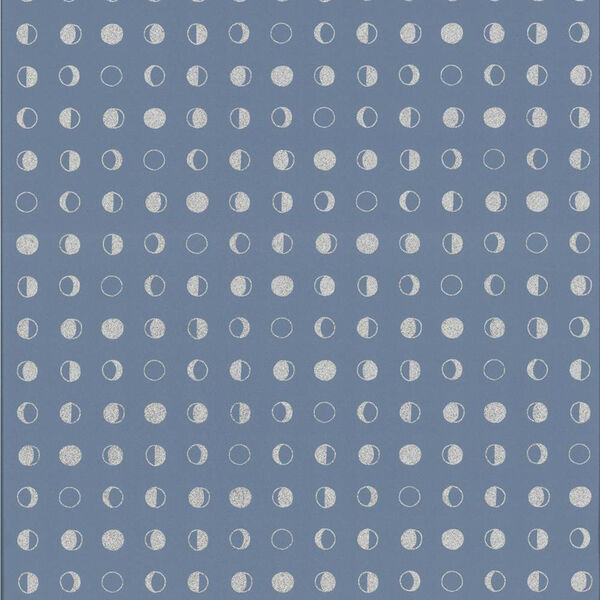 Culture Club Denim Blue and Silver Circle Wallpaper, image 1