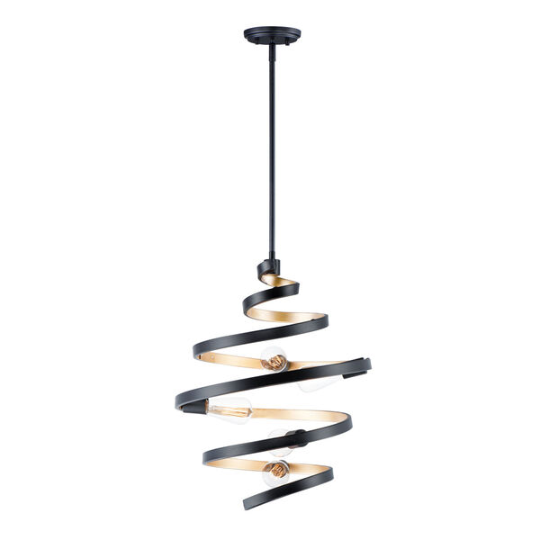 Twister Black and Gold 18-Inch Five-Light Pendant, image 1