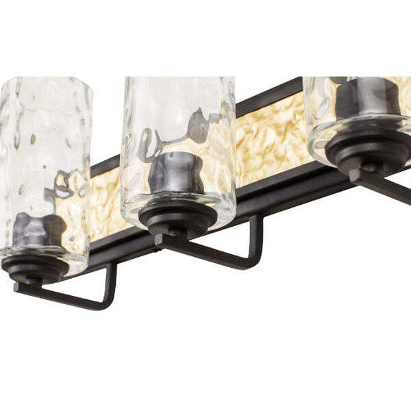 Hammer Time Carbon and French Gold Three-Light Bath Vanity, image 5