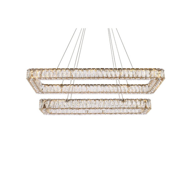 Monroe Gold 42-Inch Integrated LED Double Rectangle Pendant, image 3