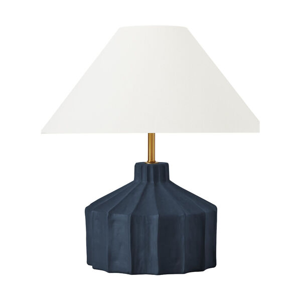 Veneto Matte Blue Wash and White One-Light Medium Table Lamp, image 1
