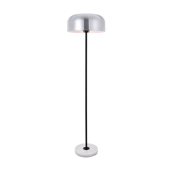Exemplar Brushed Nickel Black and White 17-Inch One-Light Floor Lamp, image 1
