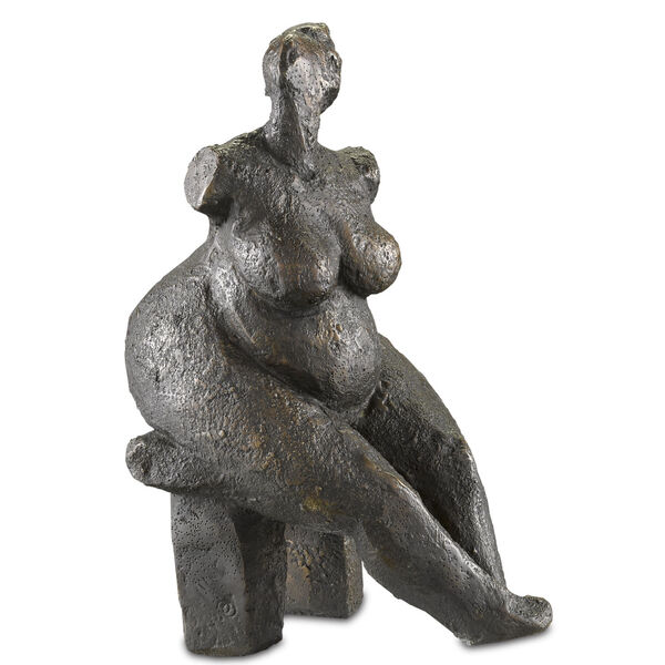 Bronze Lady Dreaming Figurine, image 1