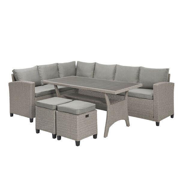 Bali Gray Outdoor Seating and Table Set, 5-Piece, image 6