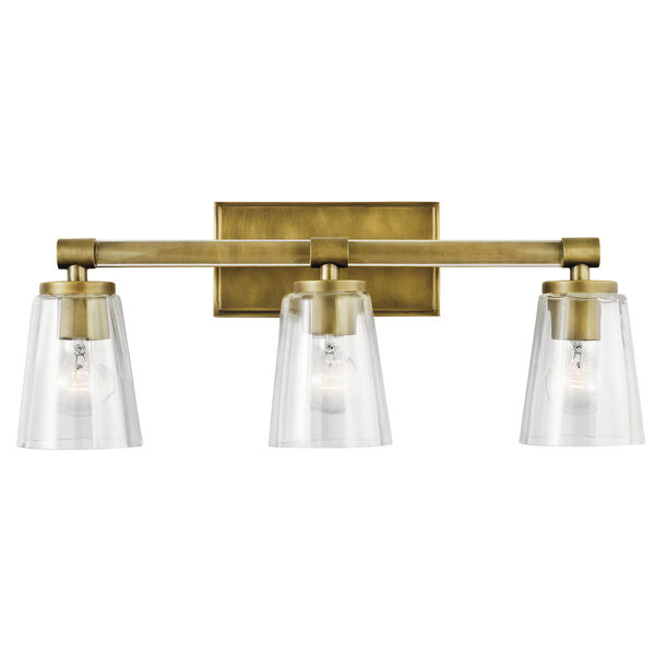 Audrea Natural Brass 24-Inch Three-Light Bath Light, image 2