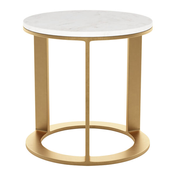 Helena White and Gold Side Table, image 3