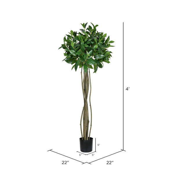 Green Potted Bay Leaf Topiary with 324 Leaves, image 2