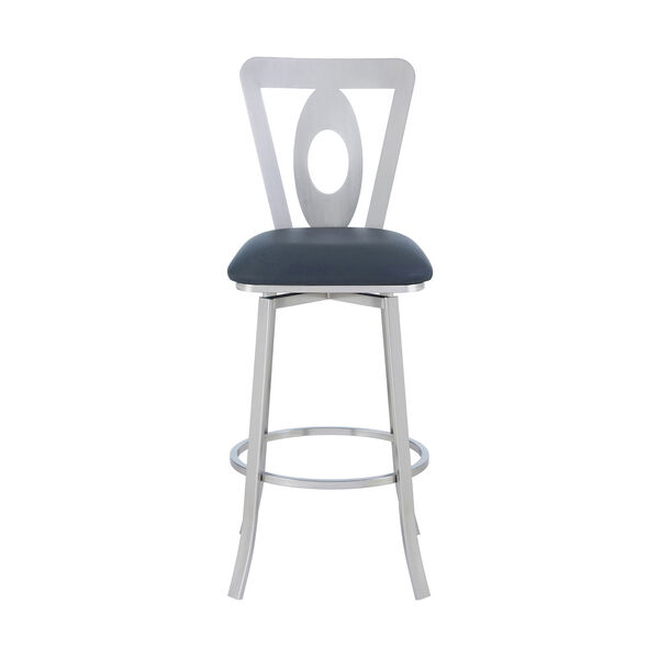 Lola Gray and Stainless Steel 30-Inch Bar Stool, image 2