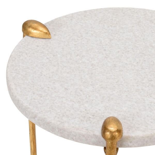 Gold and White  Tate Side Table, image 2
