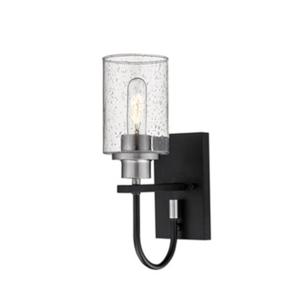 Finn Matte Black and Brushed Nickel One-Light Wall Sconce, image 1