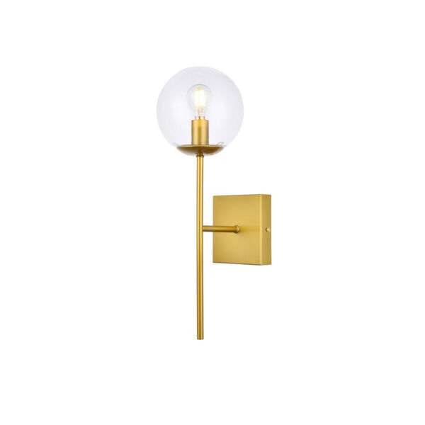 Neri Brass and Clear One-Light Bath Vanity, image 3