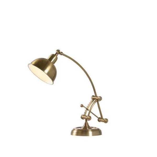 Elias Antique Brass One-Light Desk Lamp, image 1
