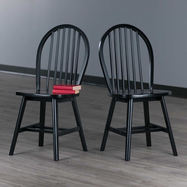 Windsor Black Chair, Set of Two, image 2