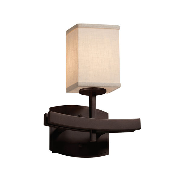 Textile Dark Bronze and Cream LED Wall Sconce, image 1