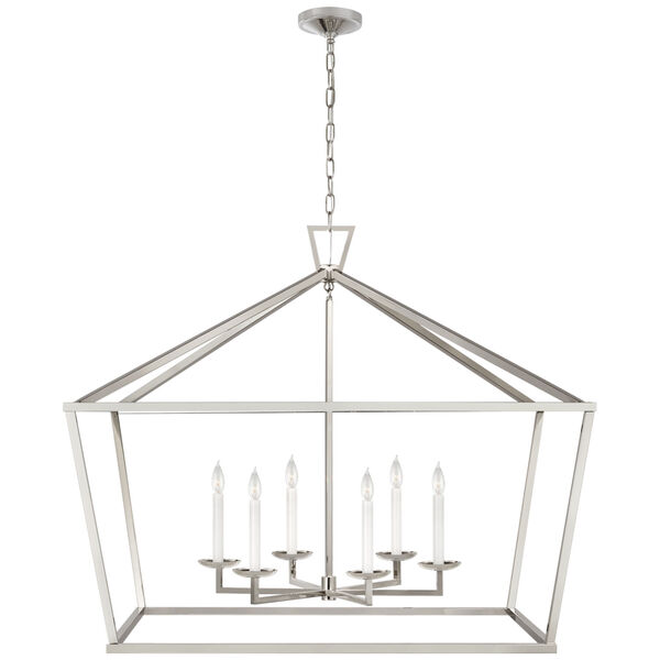 Darlana Double Extra Large Wide Lantern in Polished Nickel by Chapman  and  Myers, image 1