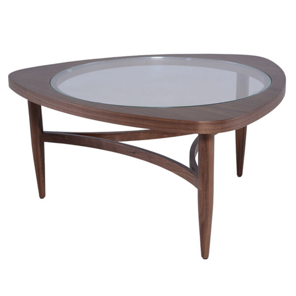 Isabelle Clear and Walnut Coffee Table, image 1