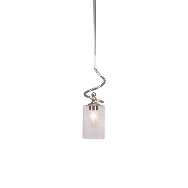 Capri Brushed Nickel One-Light Mini Pendant with Four-Inch Clear Bubble Glass, image 1