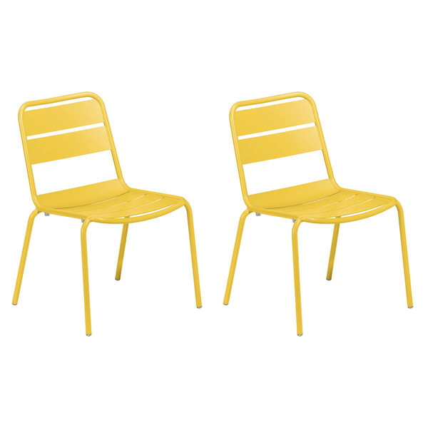 Kapri Saffron Powder Coated Aluminum Frame Side Chair , Set of Two, image 1