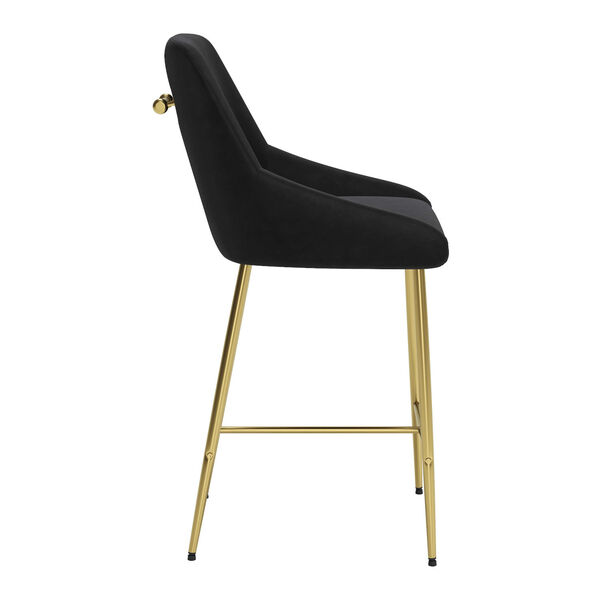 Madelaine Black and Gold Counter Height Bar Stool, image 3