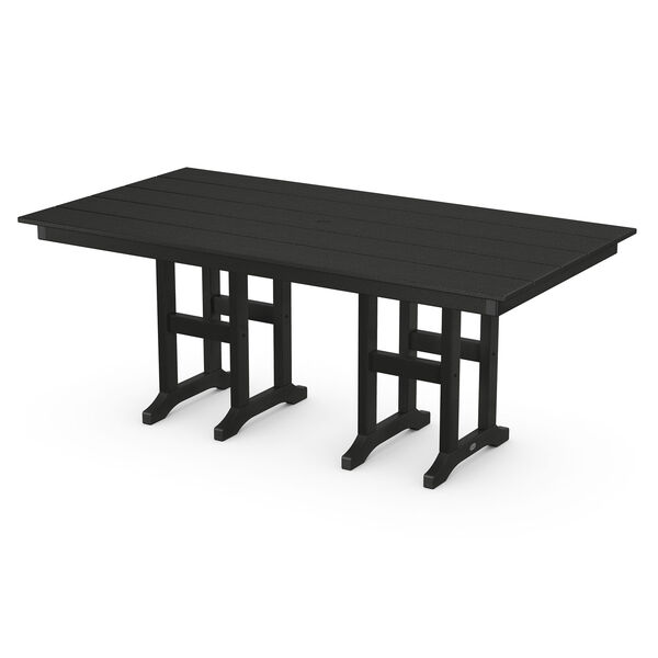 Black Farmhouse 37-Inch x 72-Inch Dining Table, image 1