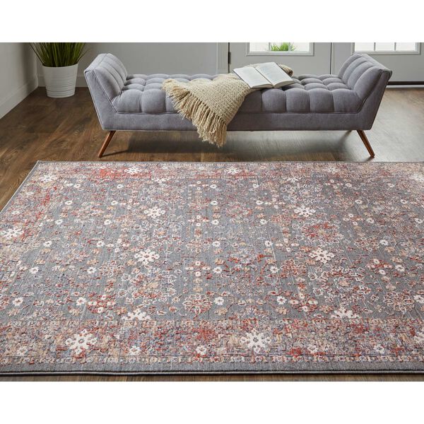 Thackery Gray Pink Red Rectangular 3 Ft. 6 In. x 5 Ft. 4 In. Area Rug, image 4